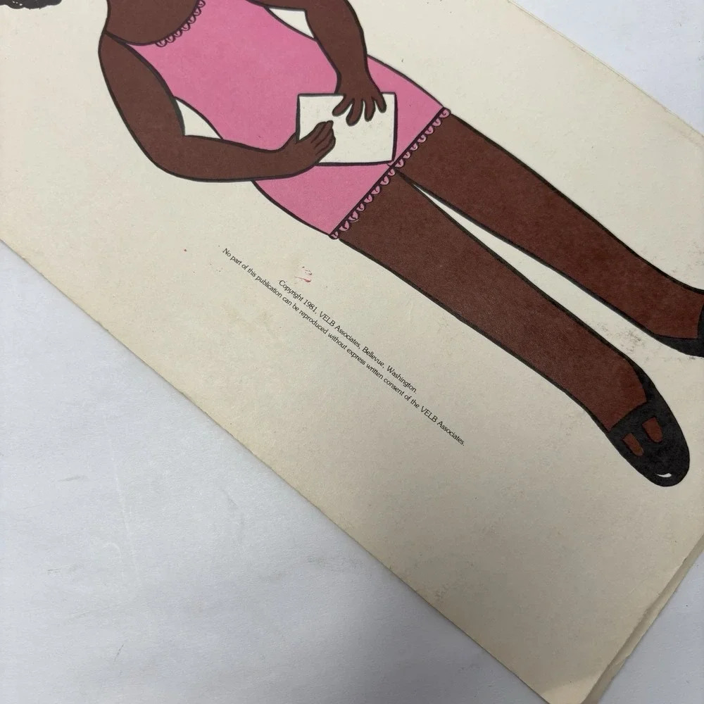 Black‎ American Paper Doll With Outfits; Rare, OOP 